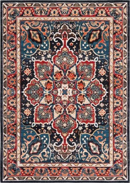 Safavieh Riviera RIV155 Red   Navy Machine Washable Area Rug Hot on Sale