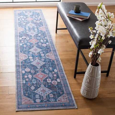 Safavieh Serapi SEP513 Blue   Ivory Machine Washable Area Rug For Cheap