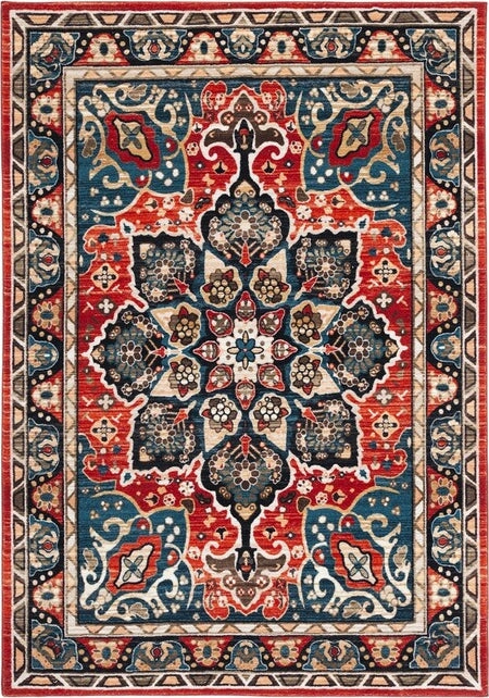 Safavieh Riviera RIV155 Black   Red Machine Washable Area Rug Online now