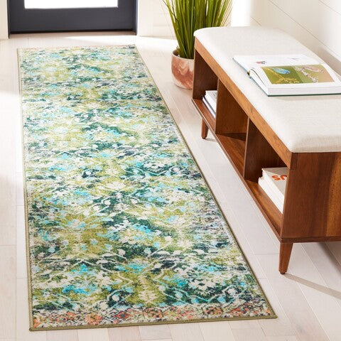 Safavieh Riviera RIV117 Green   Light Blue Machine Washable Area Rug Hot on Sale