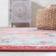 Safavieh Riviera RIV182 Light Blue   Red Machine Washable Area Rug Online Sale