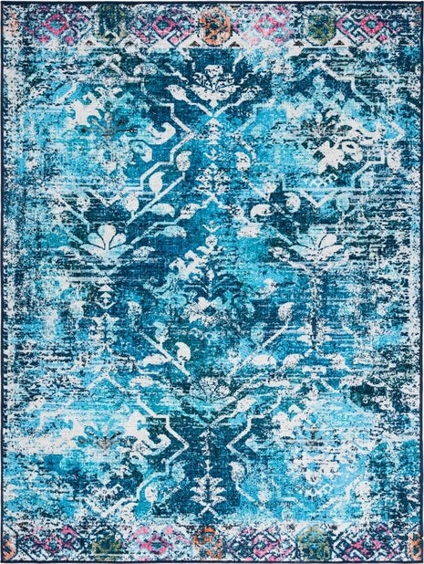 Safavieh Riviera RIV117 Navy   Light Blue Machine Washable Area Rug For Discount