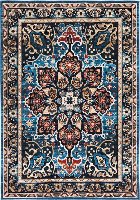 Safavieh Riviera RIV155 Blue   Black Machine Washable Area Rug Online Sale