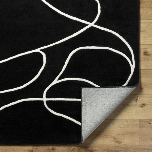 Surya JSW-1008 Black Area Rug by Jason Wu For Sale