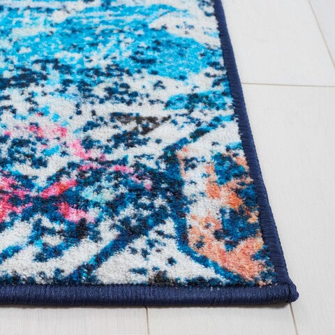 Safavieh Riviera RIV117 Navy   Light Blue Machine Washable Area Rug For Discount