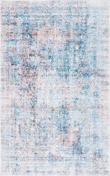 Safavieh Santa Monica STM539 Blue   Rust Machine Washable Area Rug on Sale